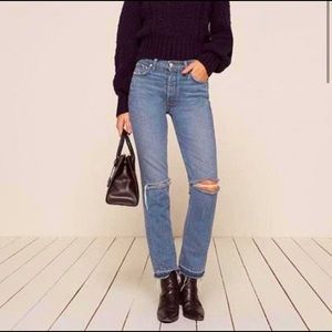 Reformation rigid midrise slim jeans